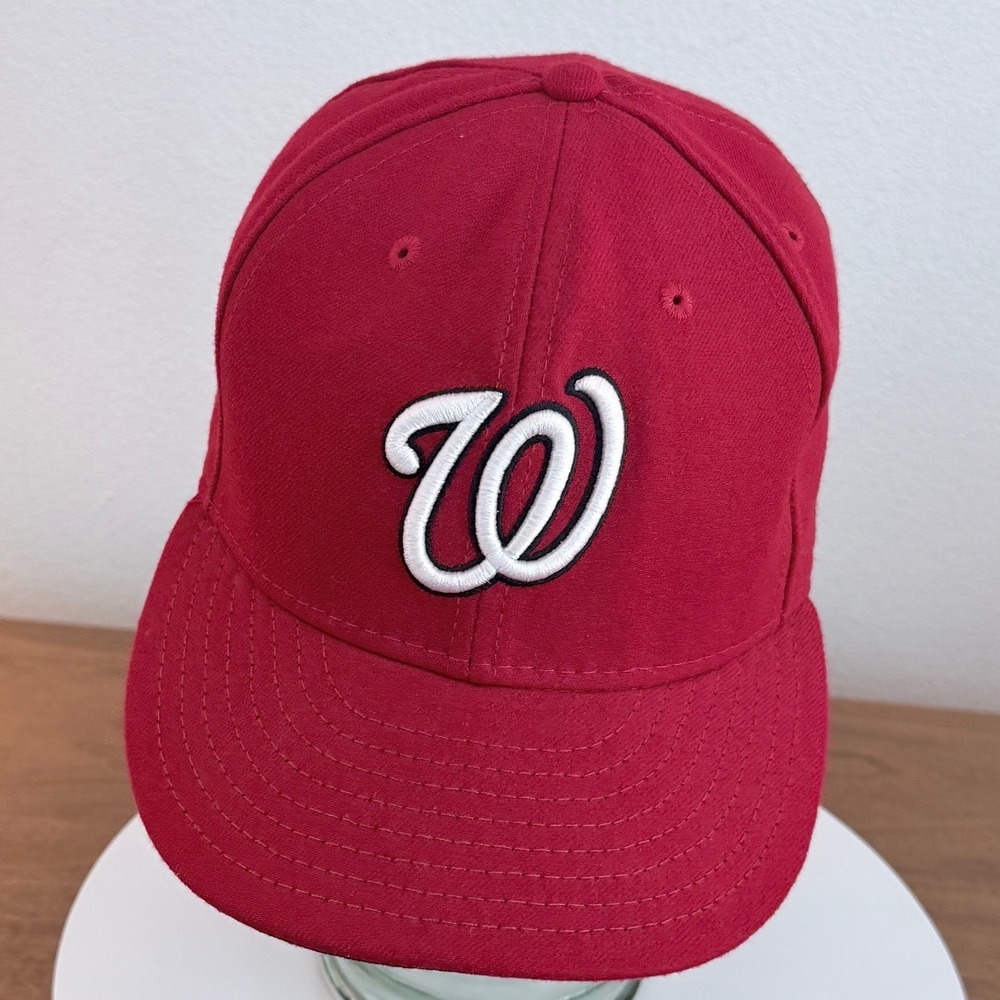 Washington Nationals MLB Red Baseball Hat Curly W Logo Cap New Era 59Fifty